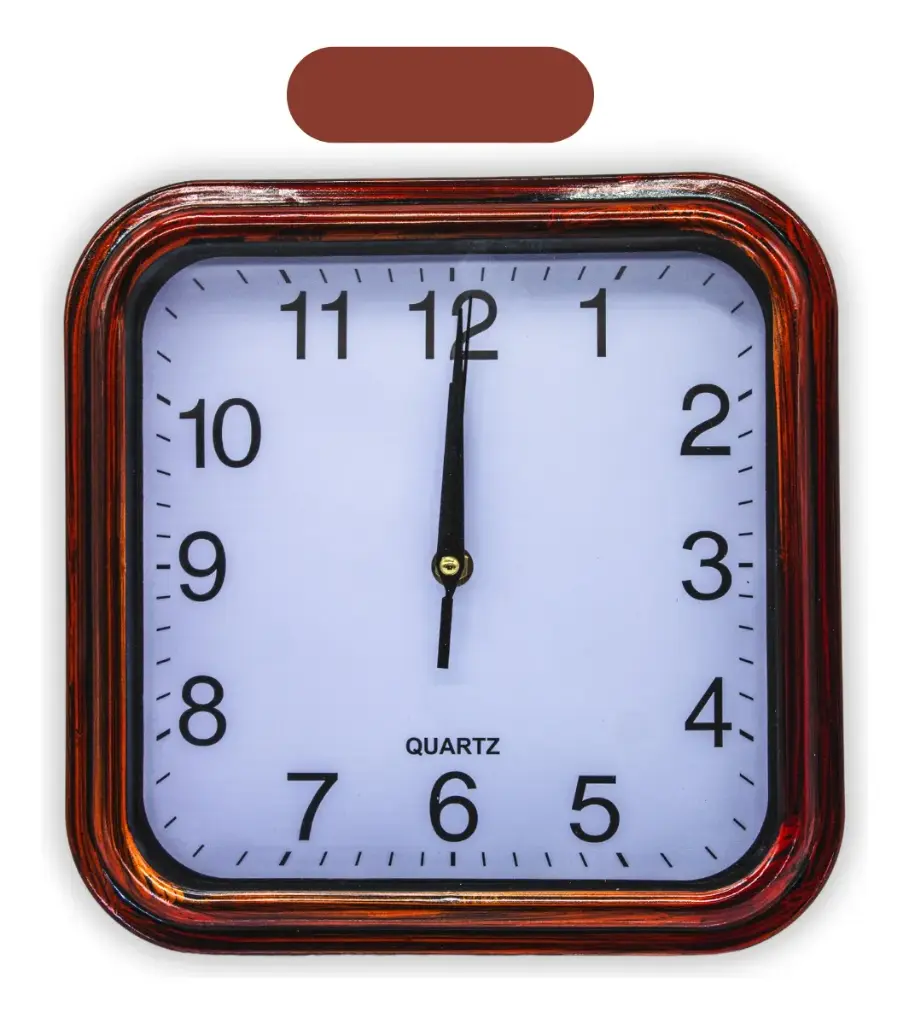 [S-4265] Reloj de pared Cuadrado cafe 25cm