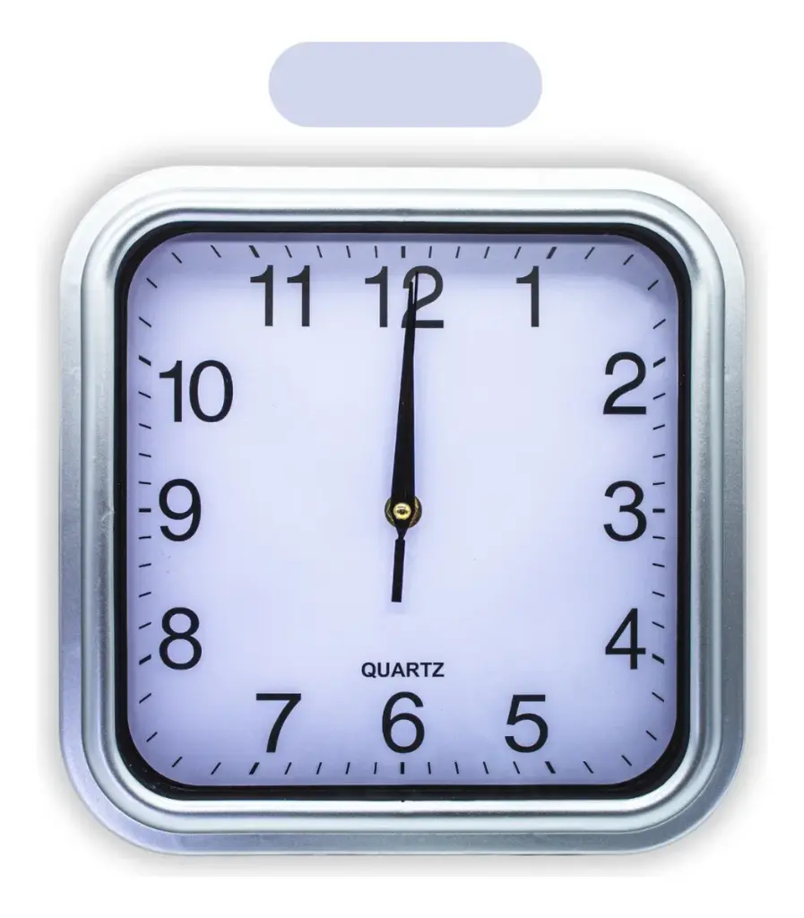 [S-4265] Reloj de pared Cuadrado Blanco 25cm