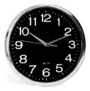 Reloj para pared Redondo 30 cm Plata/Negro