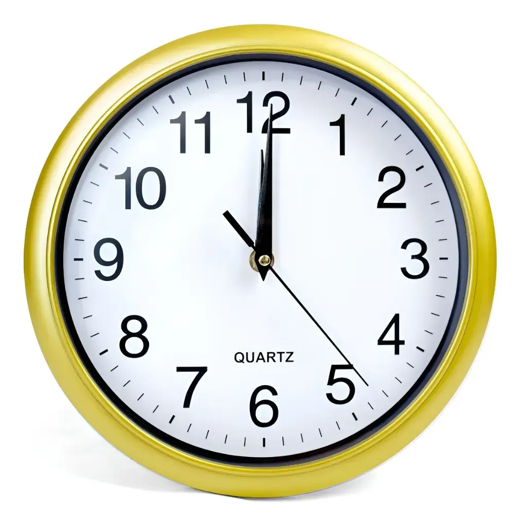 [S-4264D] Reloj de pared redondo Dorado 25 cm