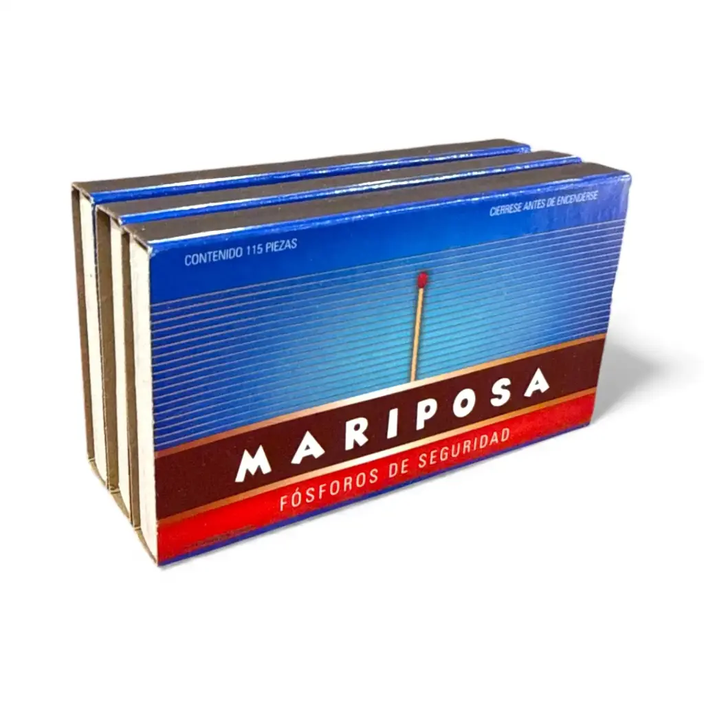 Cerillos paquete 3 cajas 115 fósforos Grande | Mariposa