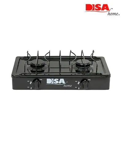 [01-02-0-103] Parrilla para gas 2 quemadores Negro metálica | Disa