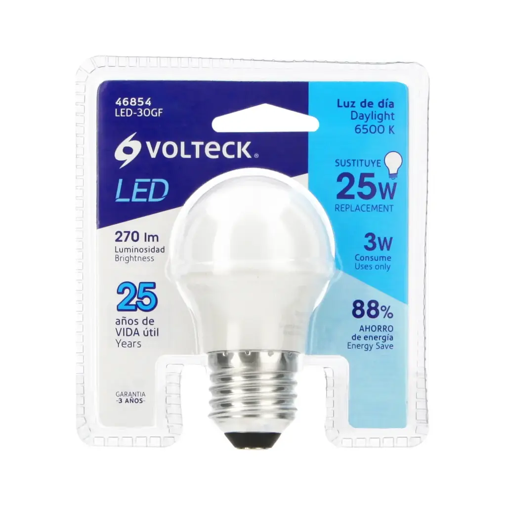 Lámpara LED G45 3W luz día blíster Foco│Volteck