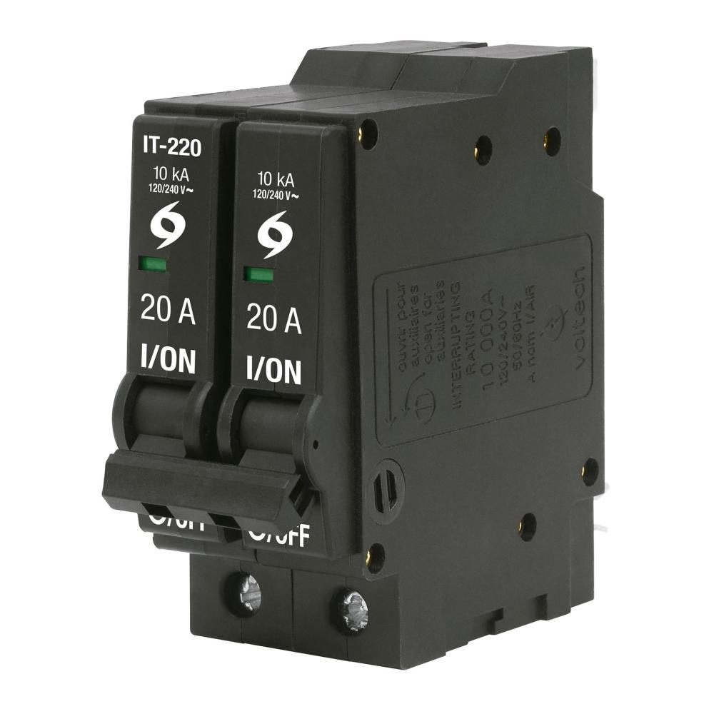 Interruptor de 2 polos 20A enchufable Ι Pastilla | Volteck