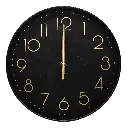Reloj de pared redondo 29cm Negro - dorado