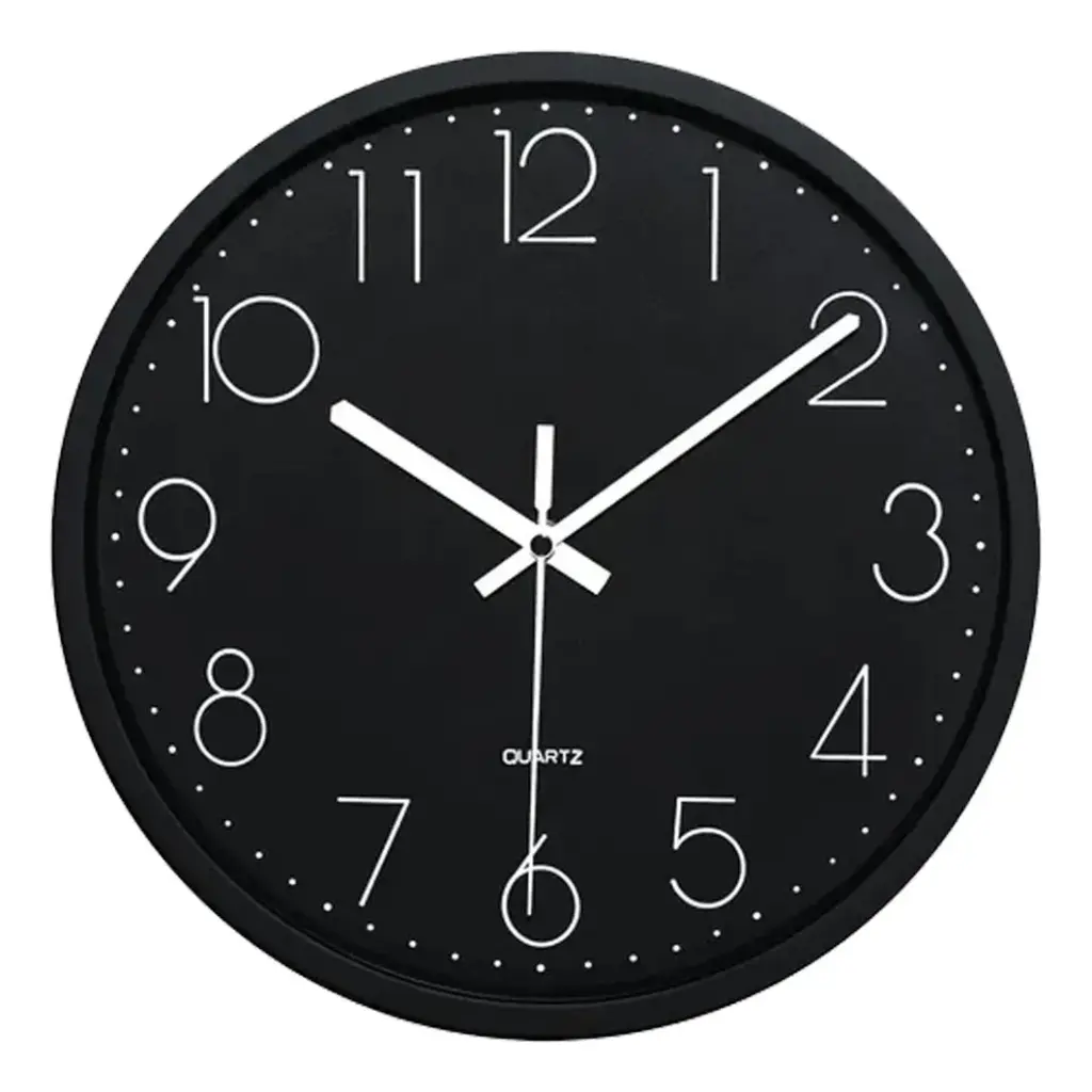 [MS0365-NB] Reloj de pared redondo 29cm Negro - Blanco
