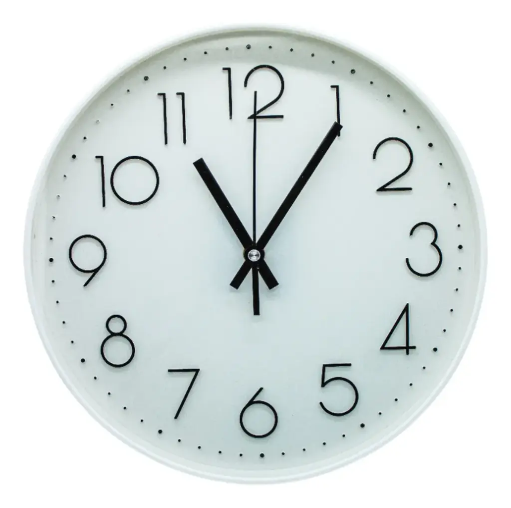 [MS0365-BB] Reloj de pared redondo 29cm Blanco - Blanco