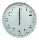 Reloj de pared redondo 29cm Blanco - Dorado