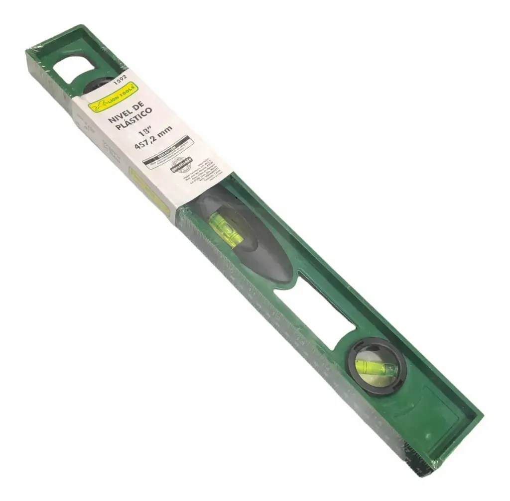 [1592] Nivel de plastico 18"- 45cm 3 burbujas | Lion tools