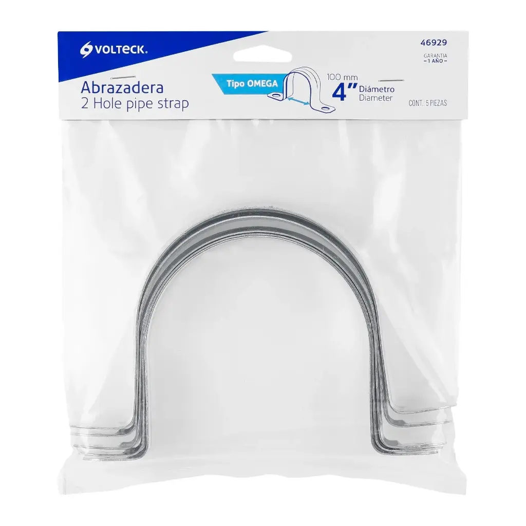 Bolsa abrazadera omega 4" con 5 pzas pared delgada | Volteck