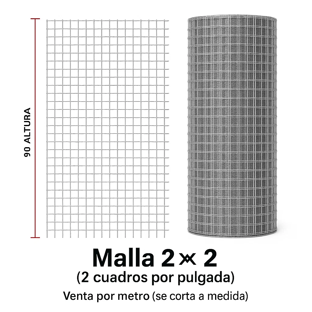 Metro malla criba 2x2 por metro