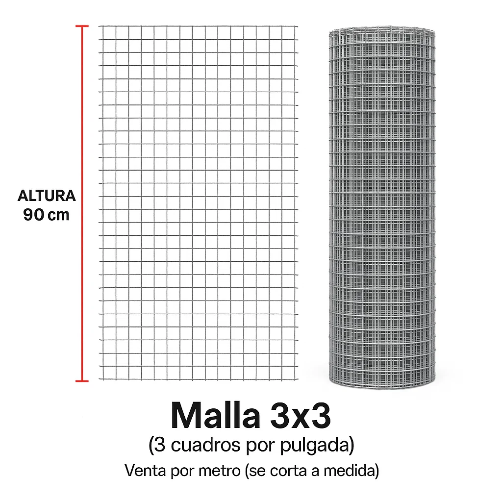Metro malla criba 3x3 por metro