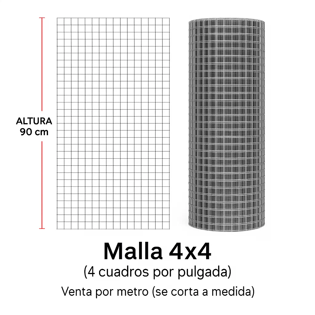 Metro malla criba 4x4 por metro