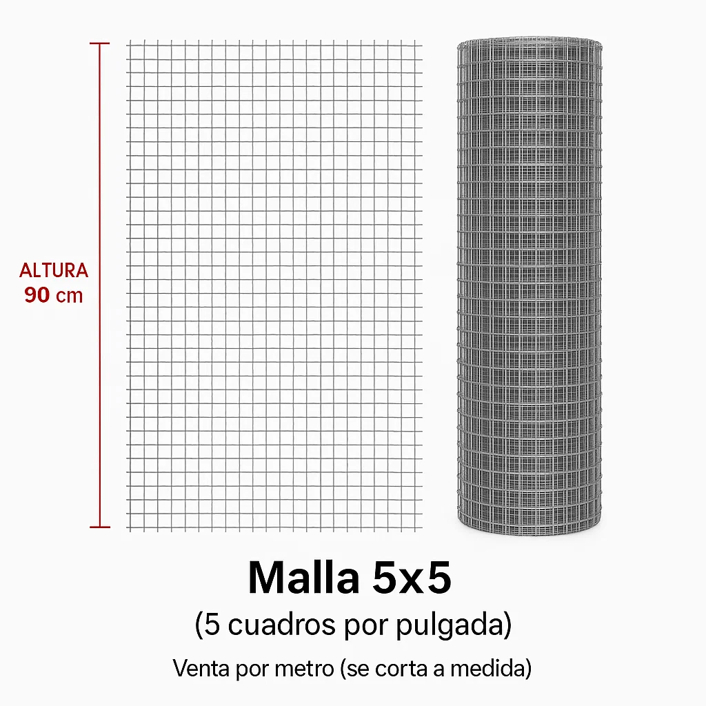 Metro malla criba 5x5 por metro