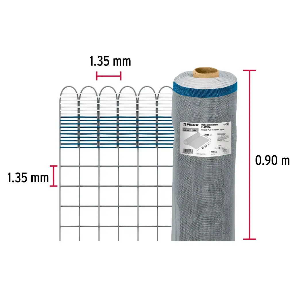 Metro malla mosquitera 0.90 m plástica gris | Fiero