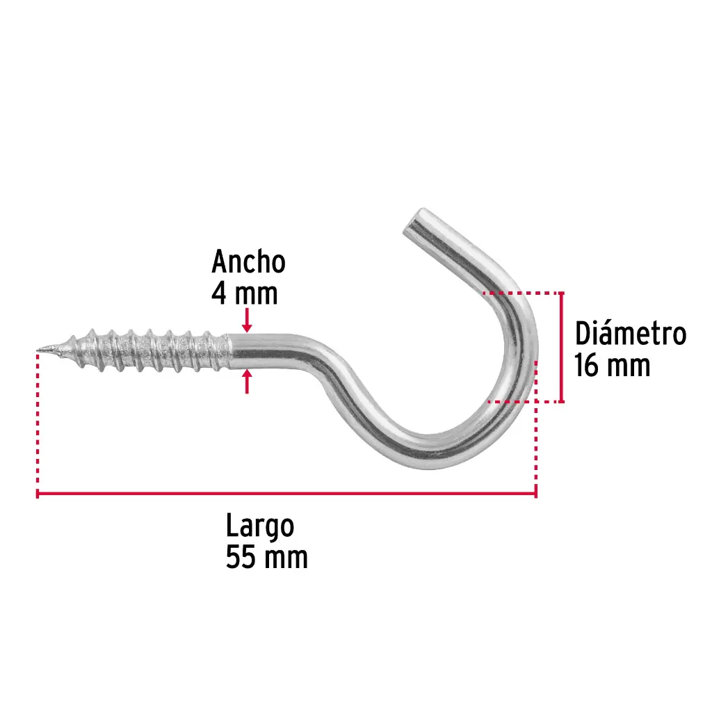 Armella abierta 21 x 80 1 pza| Fiero