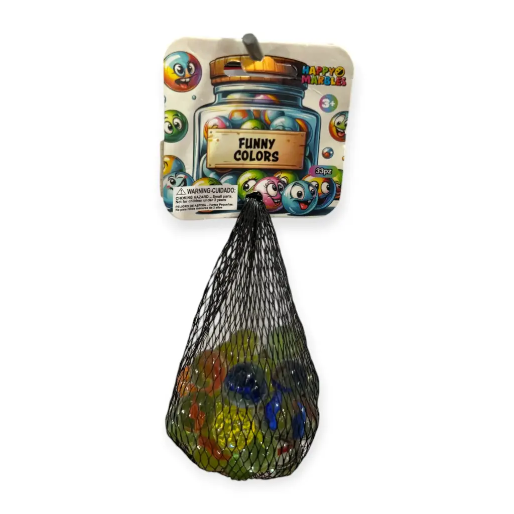 [16865] Canicas de vidrio 33pz Funny colors  | Happy marbles