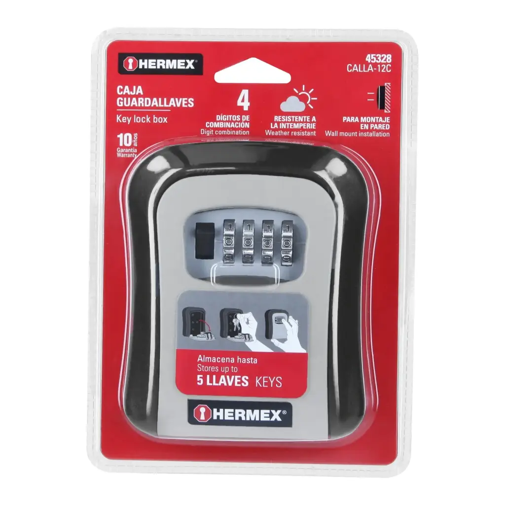 Caja de combinación guardallaves para pared 12cm | HERMEX