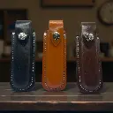 Funda de cuero 06 para navaja negra-cafe