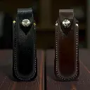 Funda de cuero 07 para navaja negra-cafe