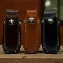 Funda de cuero T/5 GDE para navaja negra-cafe