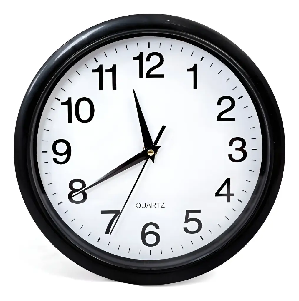 [S-4264N] Reloj de pared redondo Negro 25 cm