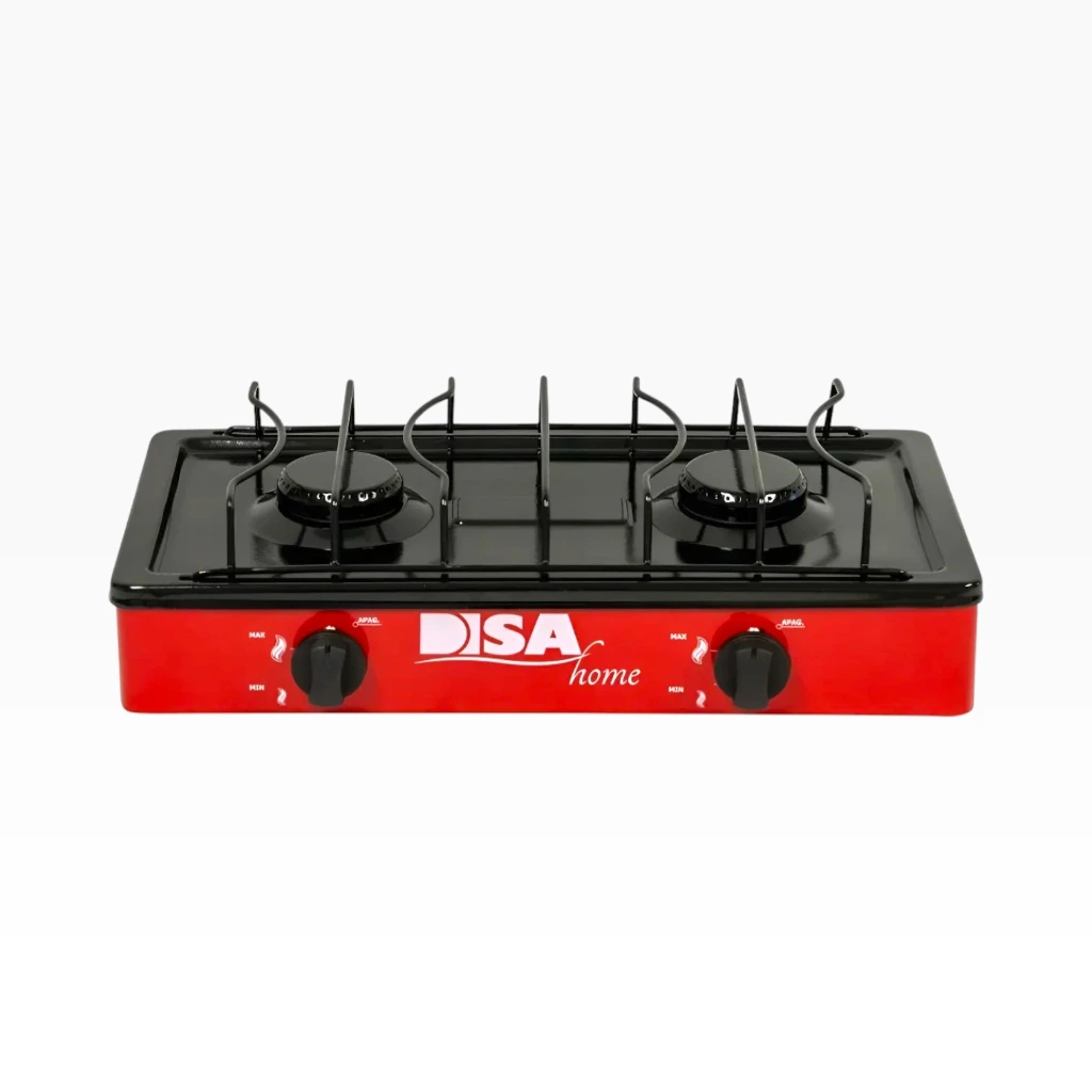 Parrilla para gas 2 quemadores Roja metálica | Disa