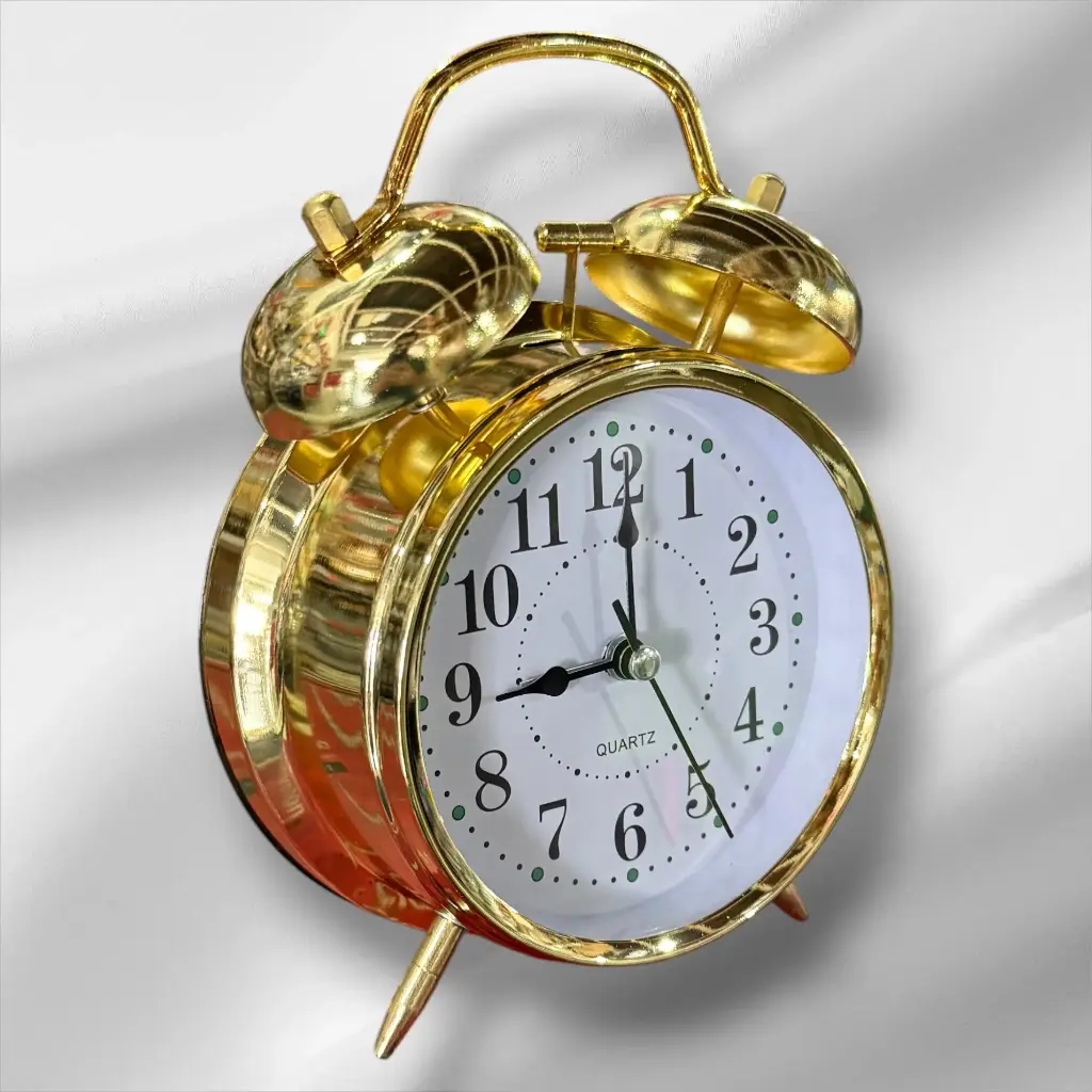 Reloj despertador Dorado/blanco 10cm | Twin Bell
