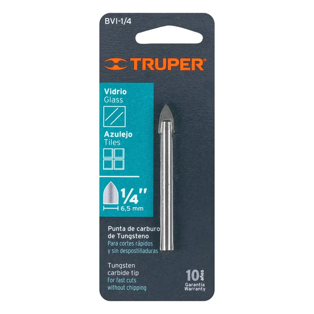 Broca para vidrio y azulejo 1/4" | Truper
