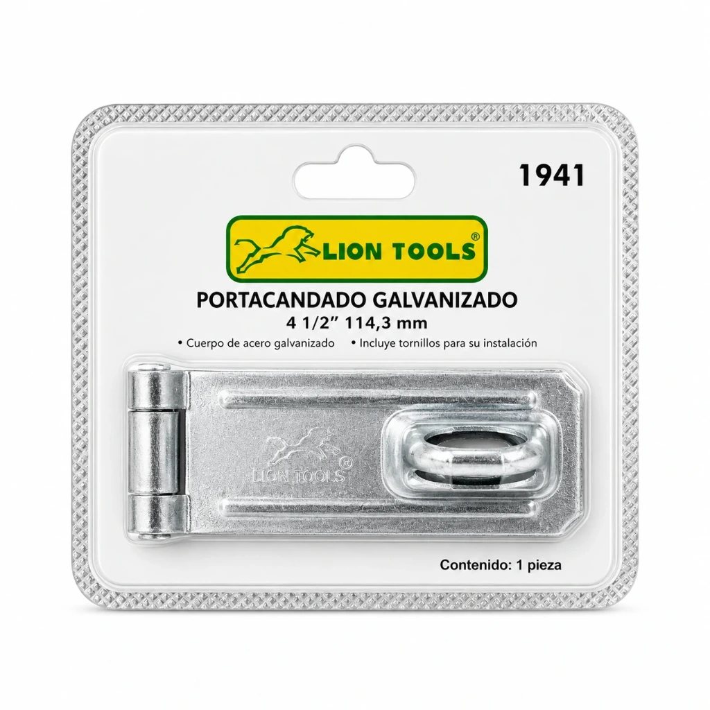 Portacandado galv. 4 1/2" 11.4cm con tornillos | Lion tools