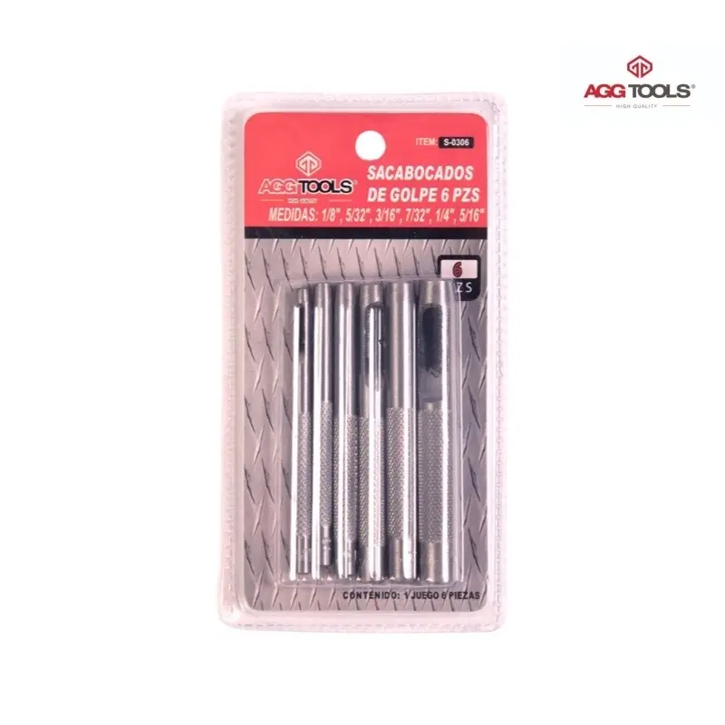 [S-0306] Paq Sacabocados de golpe 6 pz | Aggtools