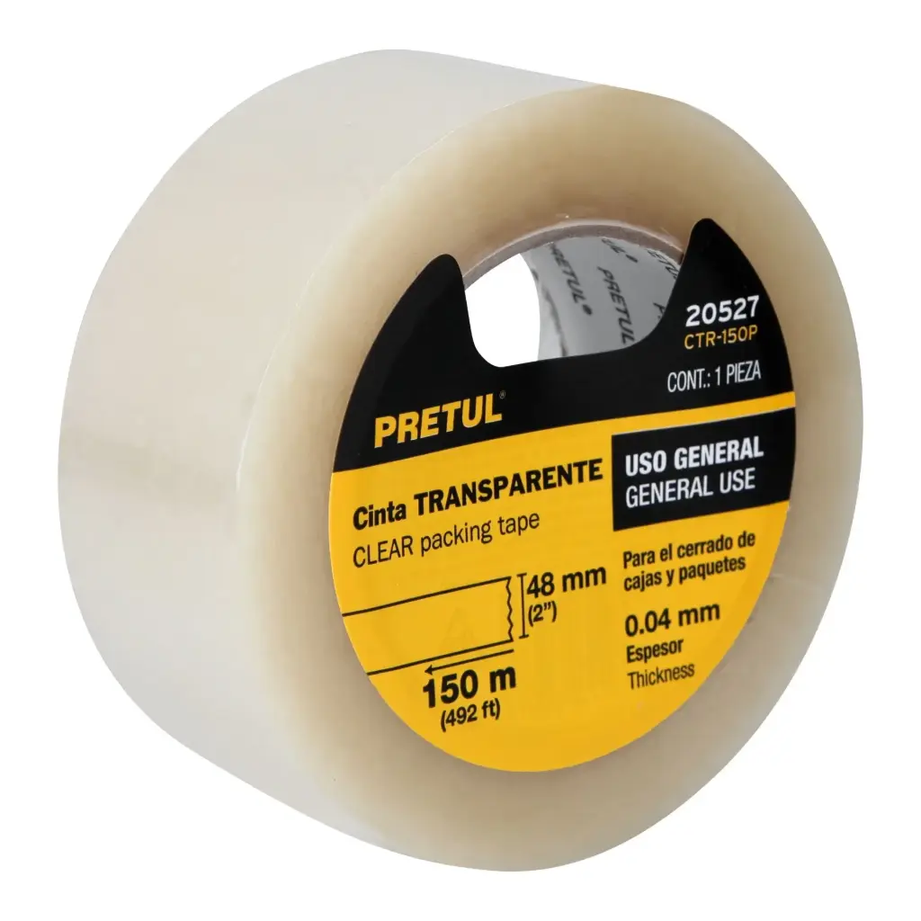 Cinta de empaque 48 mm x 150 m transparente|Pretul