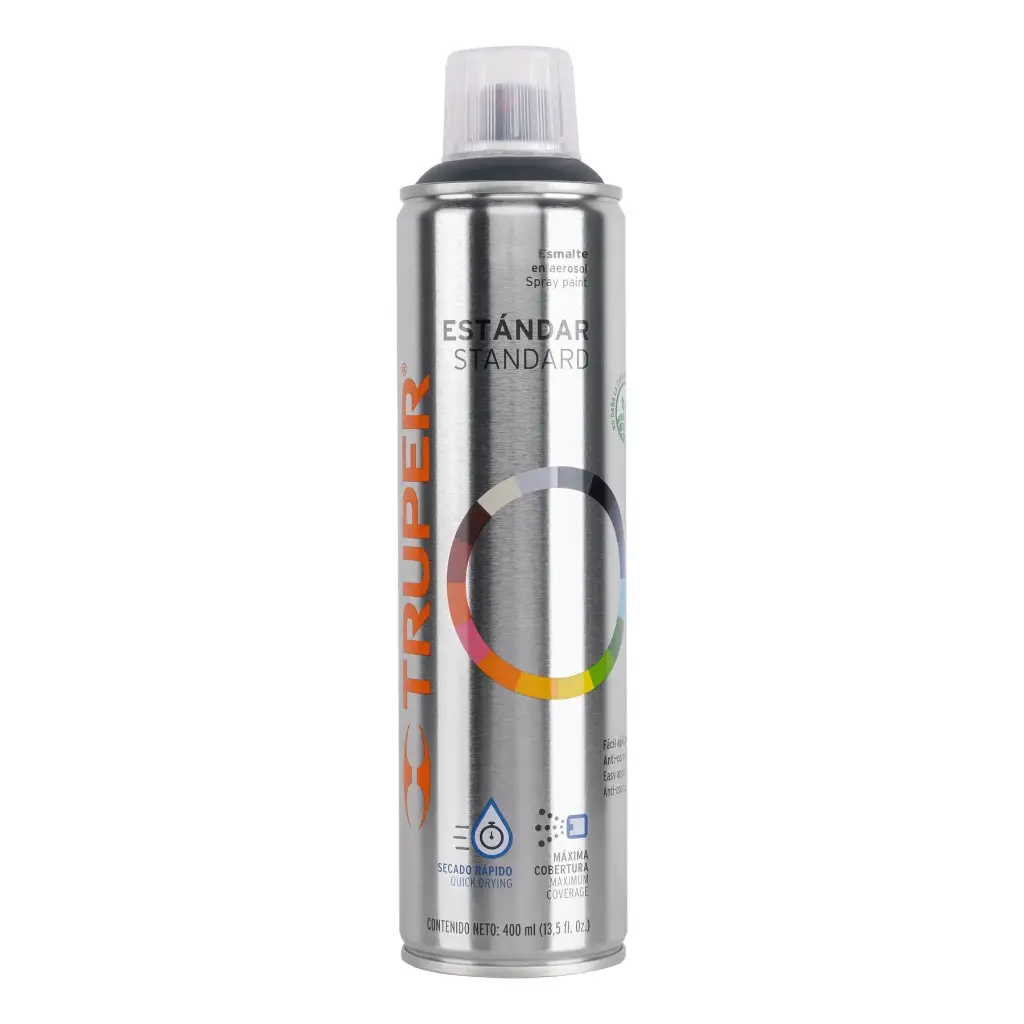 [19044] Pintura en aerosol gris obscuro bote esbelto 400 ml | Truper