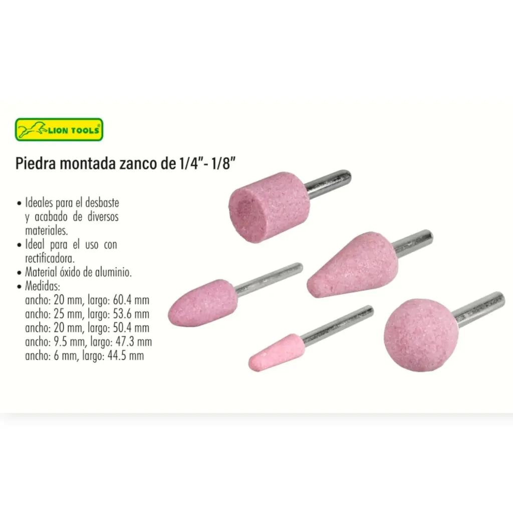 [7204] Piedra montada zanco 1/4" - 1/8" Lion tools