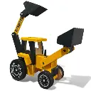 Juguete Retro excavadora de madera chico Pintado | Caterpillar