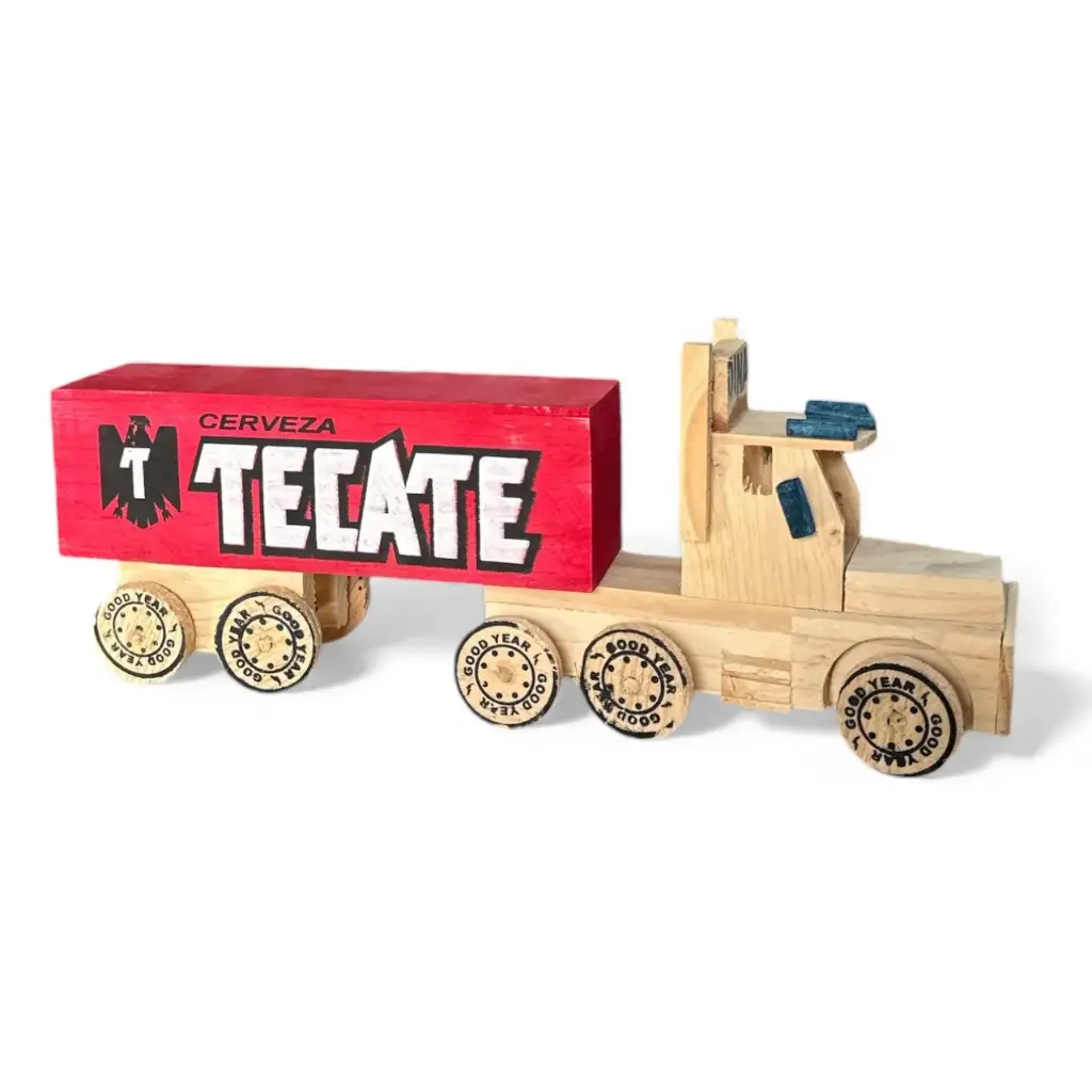 Juguete Camión de madera Tecate | Remolque | Alcancía