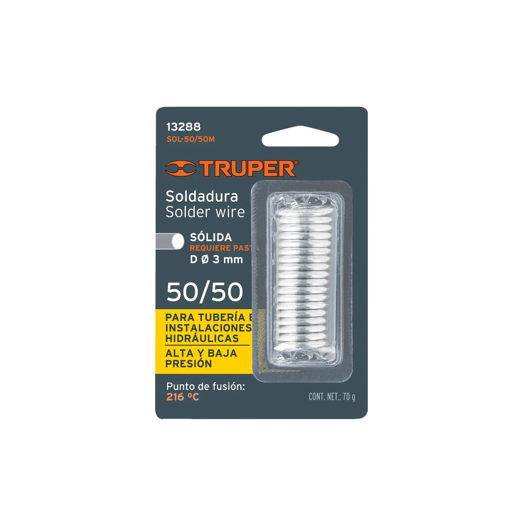 [13288] Soldadura 50/50 para tubería hidráulica 70 g SOLDAKLIN | Truper