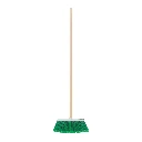Escoba grande tipo cepillo cerdas de PVC baston de madera | Klintek