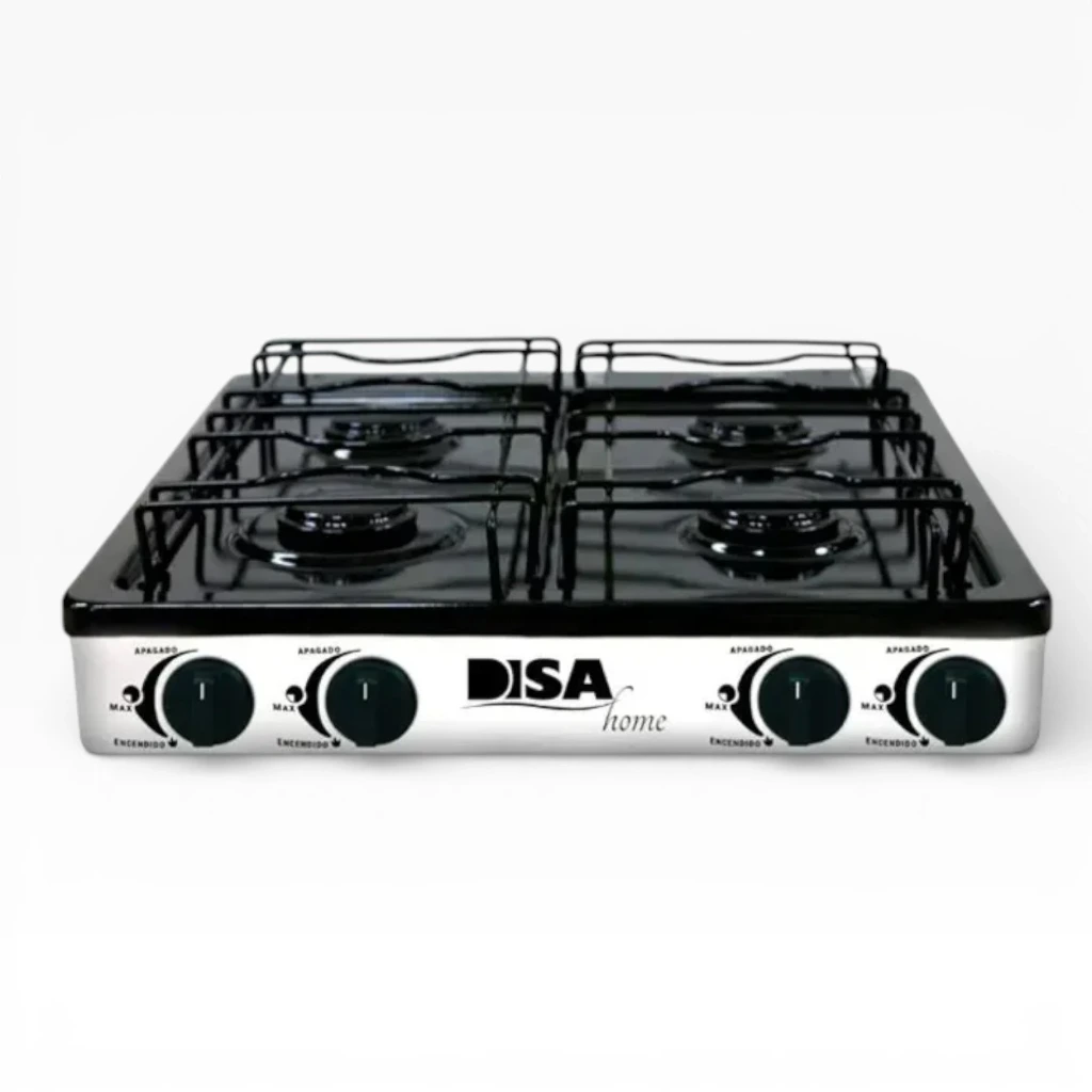 [02-02-0-107] Parrilla para gas 4 quemadores blanco metálica | Disa