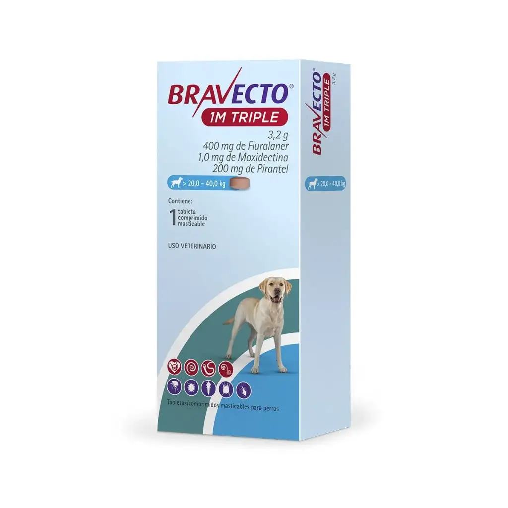 Bravecto 1M Triple 400 mg perros grandes 20-40 kg XL