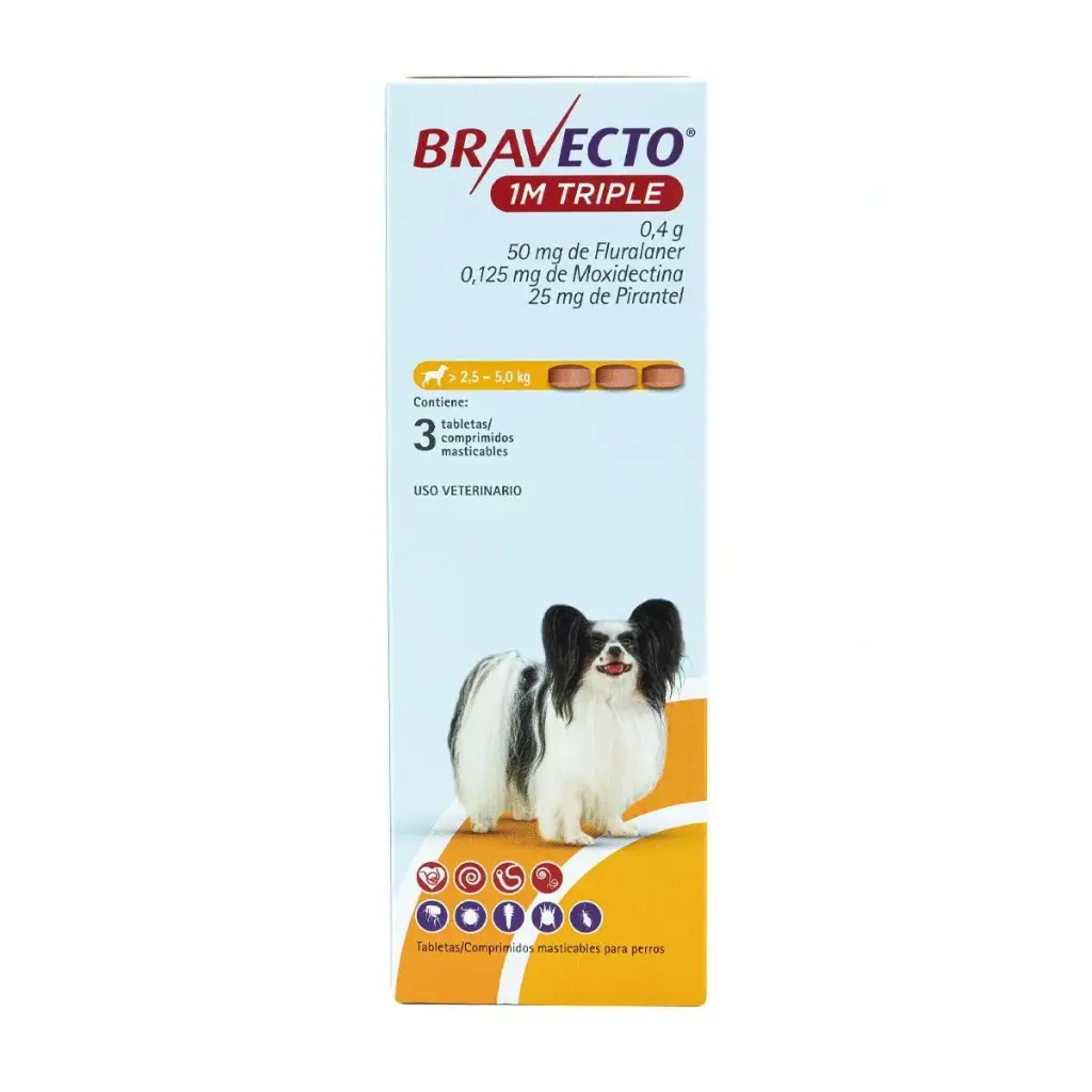 Bravecto 1M Triple Tripack 50 mg perros  2.5-5 kg S