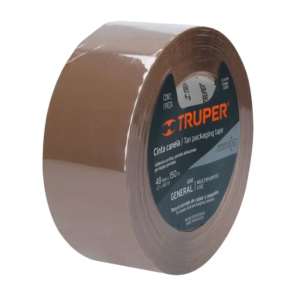 Cinta de empaque 48 mm x 150 m canela|Truper