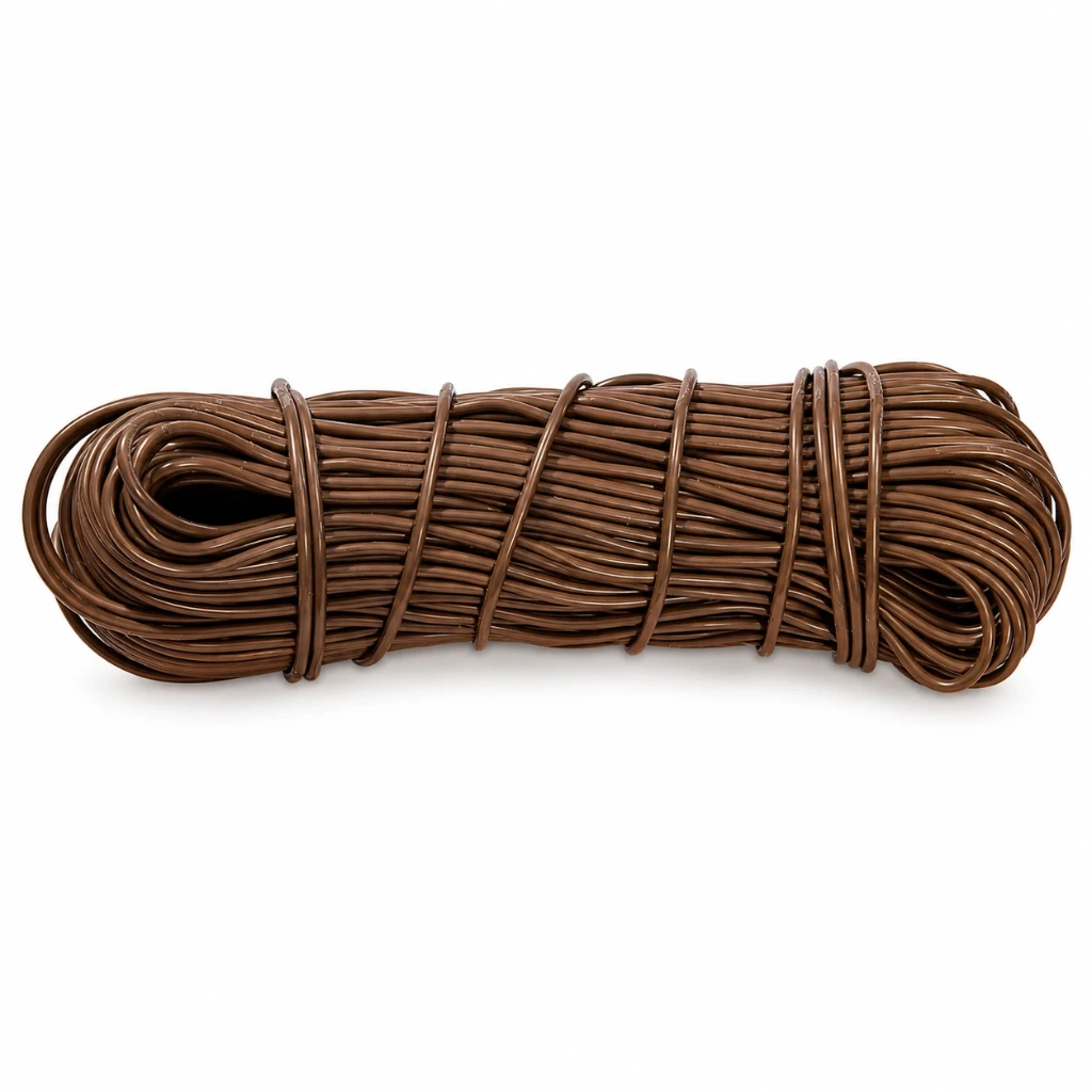 Hilo de plastico cafe oscuro para tejer sillas (Rejilla)
