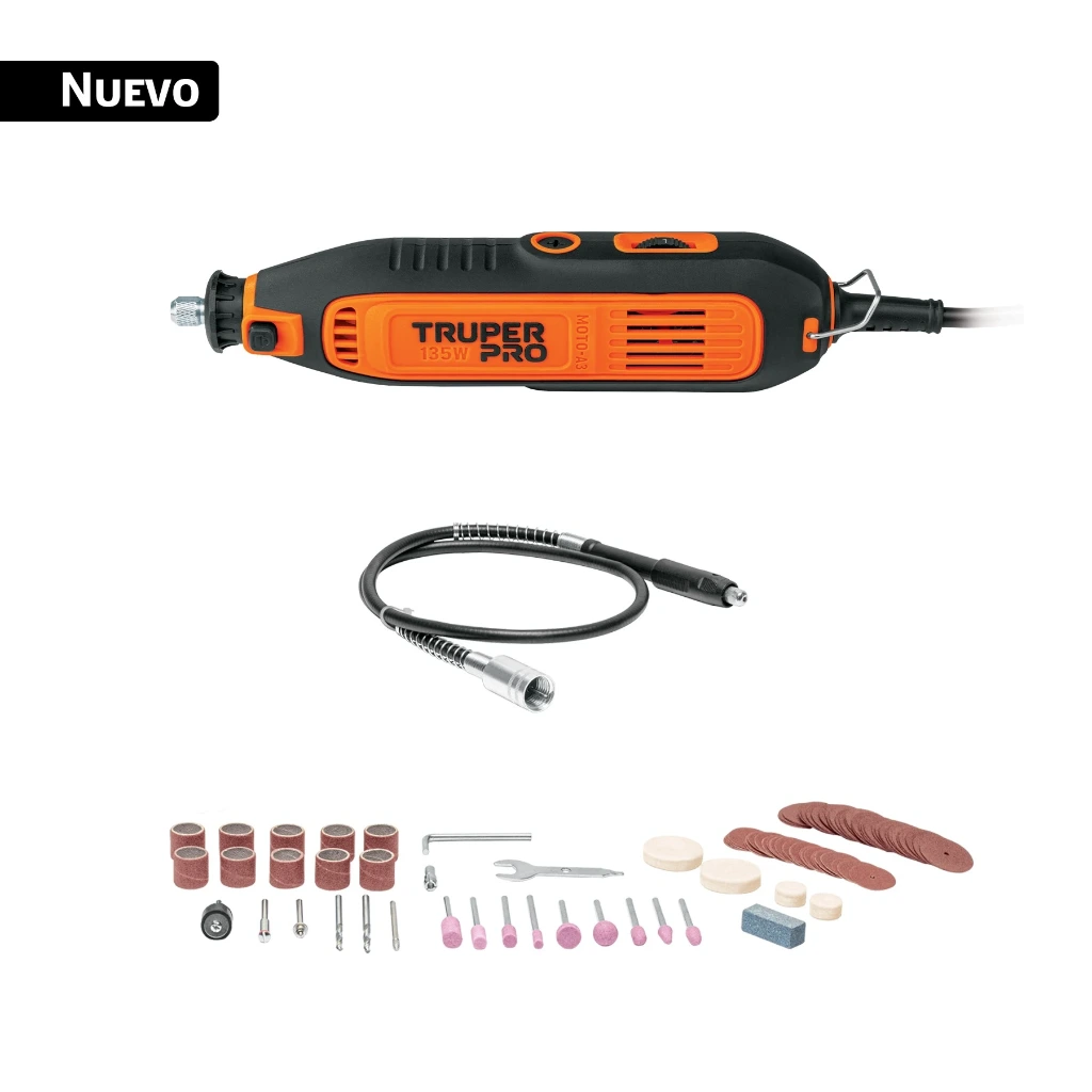 Herramienta rotativa 135W con 97 accesorios | Dreme l |Truper PRO