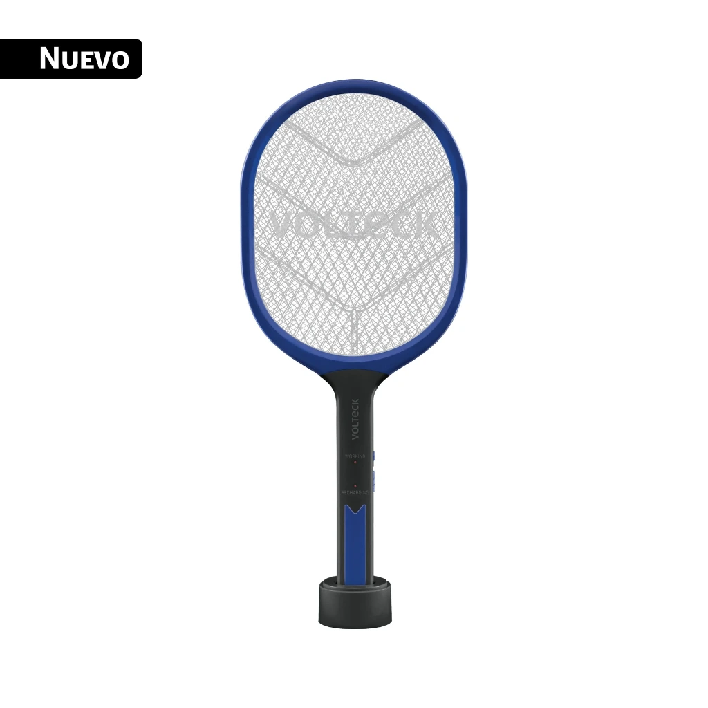 [43893] Raqueta mata moscas y mosquitos con base recargable | Volteck
