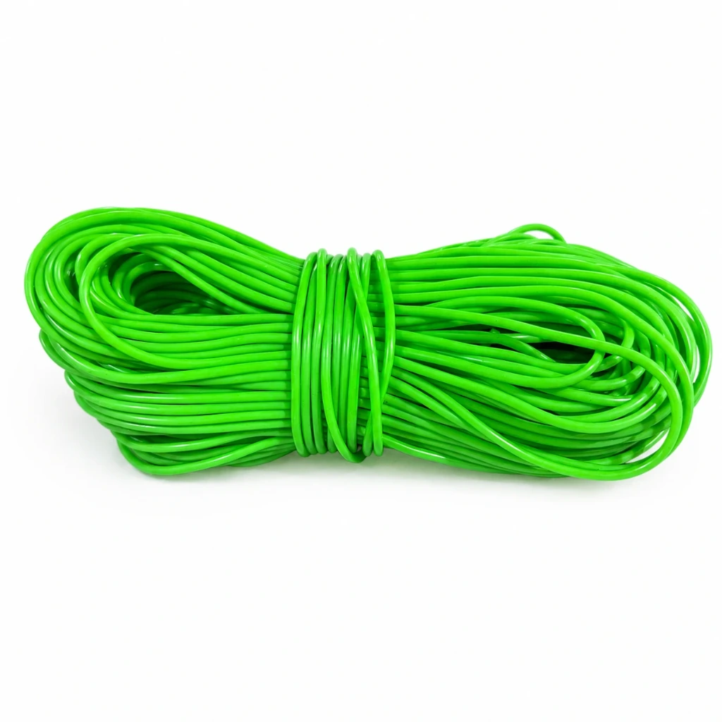 Hilo de plastico verde fosforescente.para tejer sillas (Rejilla)