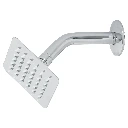 Regadera cuadrada 4, acero inox, con brazo, cromo, TUBIG