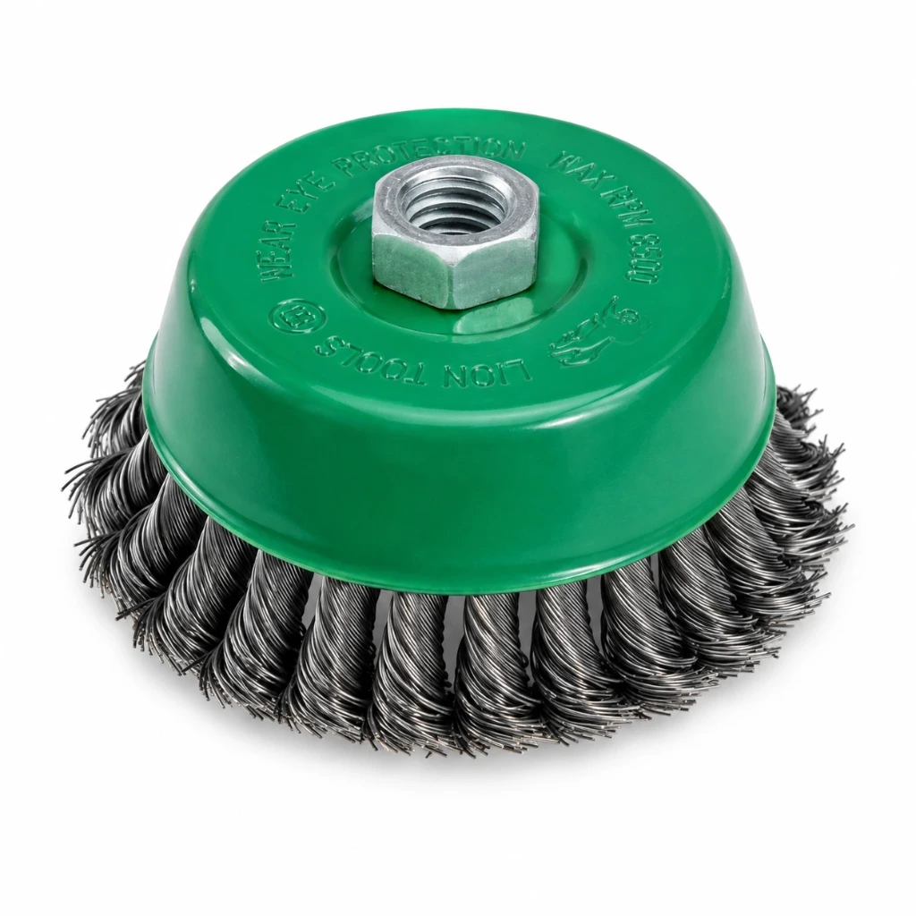 [1556] Carda copa alambre trenzado fino | Lion tools
