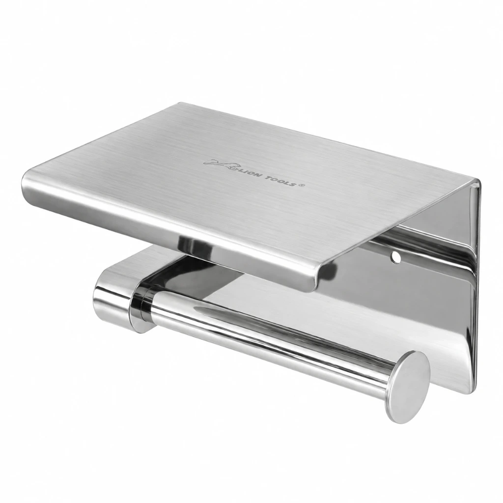 Portarollo con soporte celular acero inox Lion tools