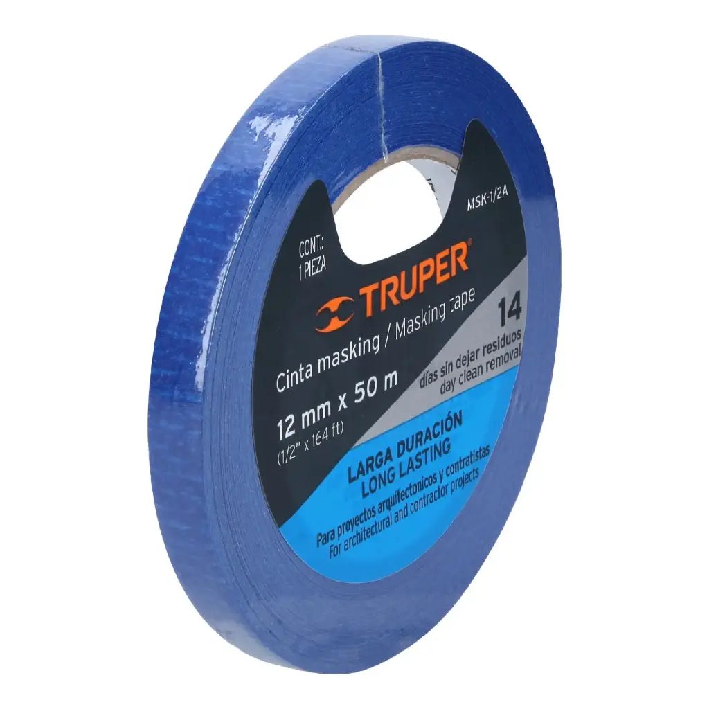 [12620] Cinta masking tape azul de 1/2" x 50 m para pintor|Truper